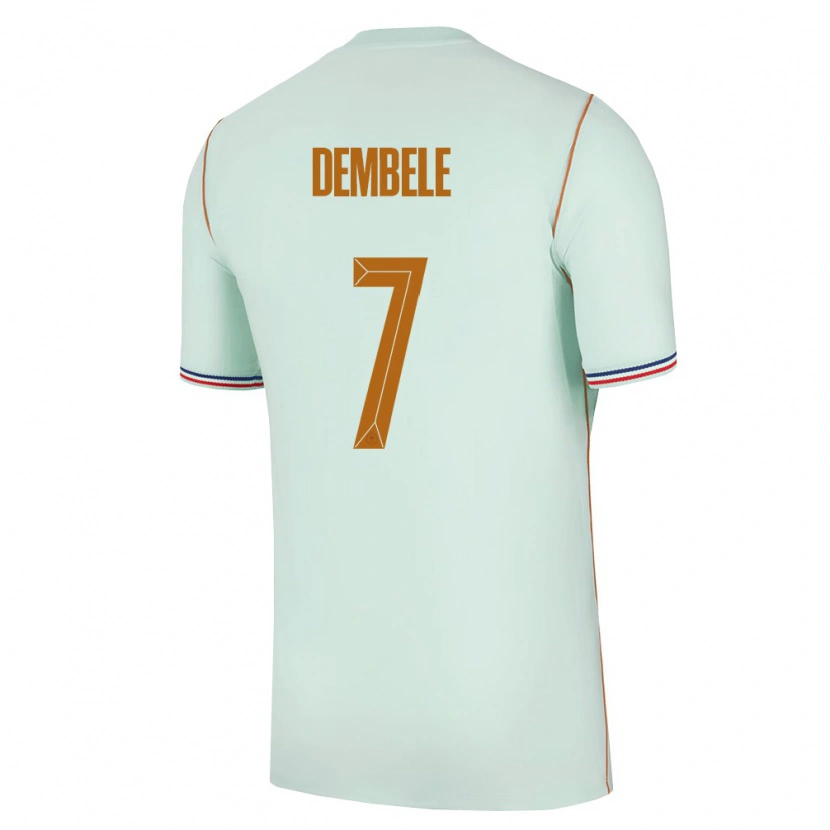 Danxen Barn Frankrike Ousmane Dembélé #7 Grön Guld Bortatröja Matchtröjor 26-28 Tröjor T-Tröja
