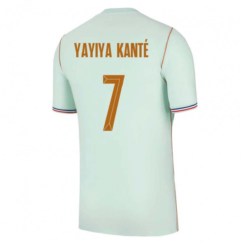 Danxen Barn Frankrike Ibrahim Yayiya Kanté #7 Grön Guld Bortatröja Matchtröjor 26-28 Tröjor T-Tröja