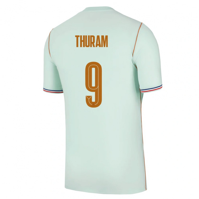 Danxen Barn Frankrike Marcus Thuram #9 Grön Guld Bortatröja Matchtröjor 26-28 Tröjor T-Tröja