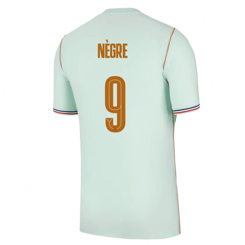 Danxen Barn Frankrike Thibo Nègre #9 Grön Guld Bortatröja Matchtröjor 26-28 Tröjor T-Tröja