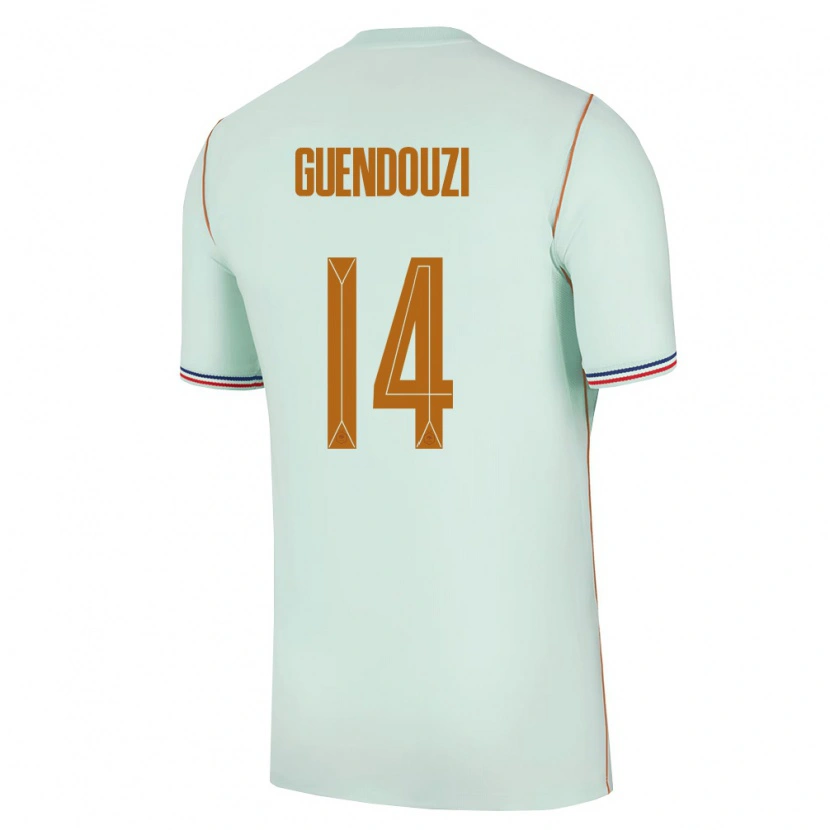 Danxen Barn Frankrike Matteo Guendouzi #14 Grön Guld Bortatröja Matchtröjor 26-28 Tröjor T-Tröja
