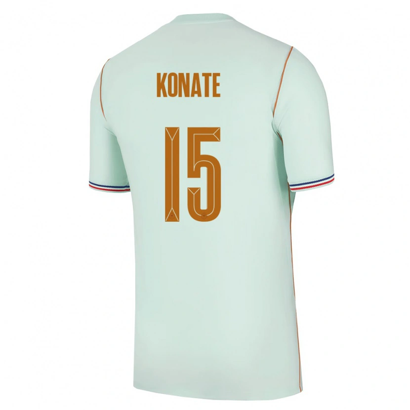 Danxen Barn Frankrike Ibrahima Konaté #15 Grön Guld Bortatröja Matchtröjor 26-28 Tröjor T-Tröja