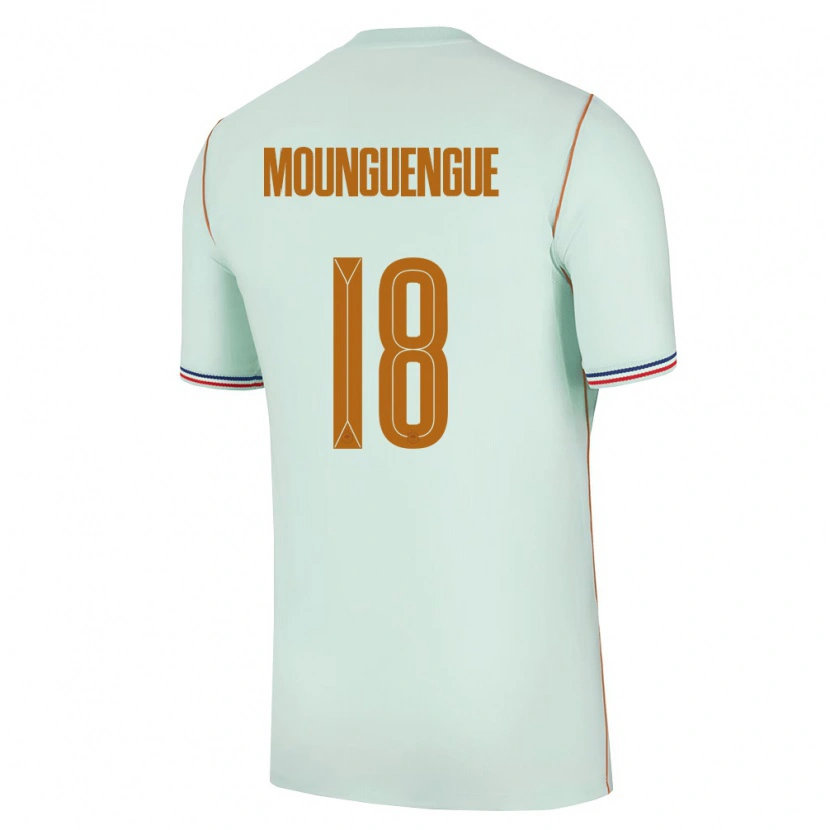 Danxen Barn Frankrike Pierre Mounguengue #18 Grön Guld Bortatröja Matchtröjor 26-28 Tröjor T-Tröja
