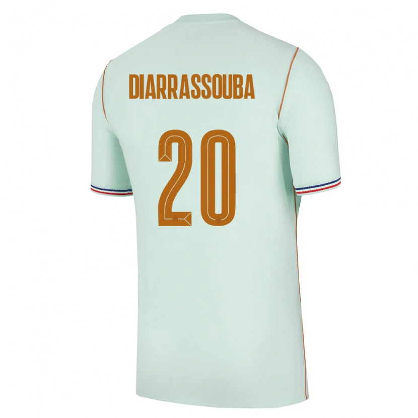 Danxen Barn Frankrike Tidiane Diarrassouba #20 Grön Guld Bortatröja Matchtröjor 26-28 Tröjor T-Tröja