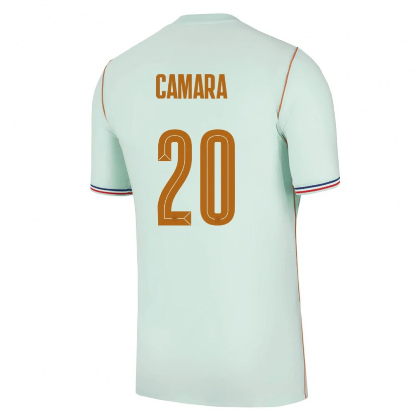 Danxen Barn Frankrike Ousmane Camara #20 Grön Guld Bortatröja Matchtröjor 26-28 Tröjor T-Tröja