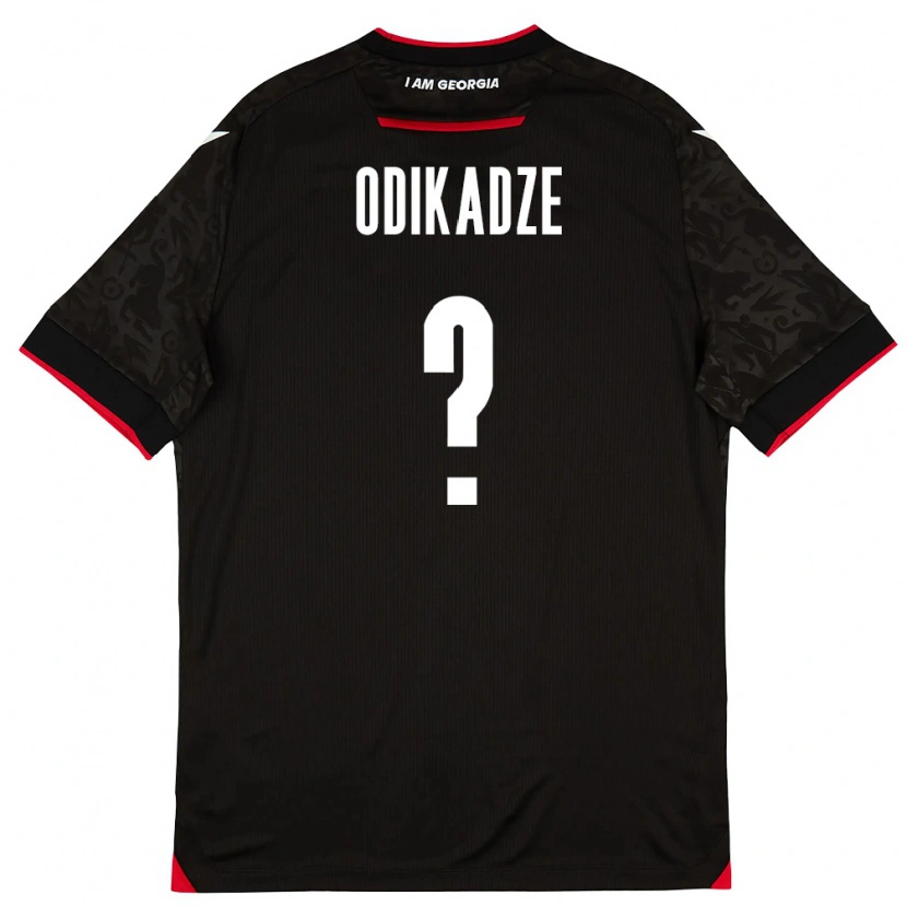 Danxen Barn Georgia Temur Odikadze #0 Svart Vit Röd Bortatröja Matchtröjor 26-28 Tröjor T-Tröja