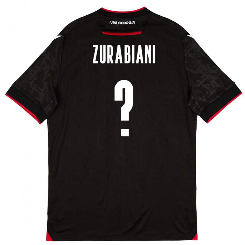 Danxen Barn Georgia Davit Zurabiani #0 Svart Vit Röd Bortatröja Matchtröjor 26-28 Tröjor T-Tröja