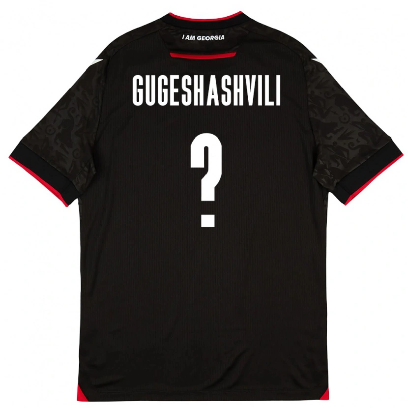 Danxen Barn Georgia Zaza Gugeshashvili #0 Svart Vit Röd Bortatröja Matchtröjor 26-28 Tröjor T-Tröja