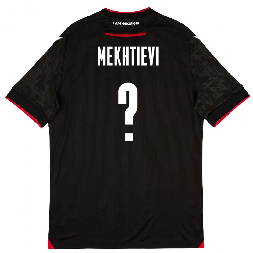 Danxen Barn Georgia Iusib Mekhtievi #0 Svart Vit Röd Bortatröja Matchtröjor 26-28 Tröjor T-Tröja