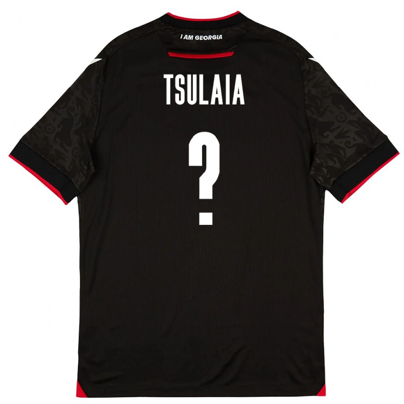 Danxen Barn Georgia Luka Tsulaia #0 Svart Vit Röd Bortatröja Matchtröjor 26-28 Tröjor T-Tröja