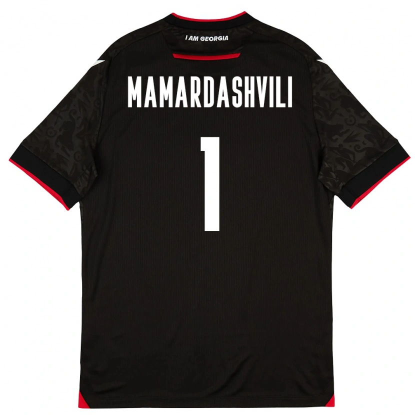Danxen Barn Georgia Giorgi Mamardashvili #1 Svart Vit Röd Bortatröja Matchtröjor 26-28 Tröjor T-Tröja