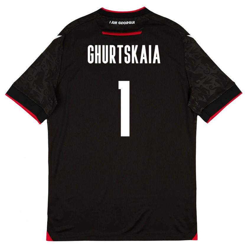 Danxen Barn Georgia Dimitri Ghurtskaia #1 Svart Vit Röd Bortatröja Matchtröjor 26-28 Tröjor T-Tröja