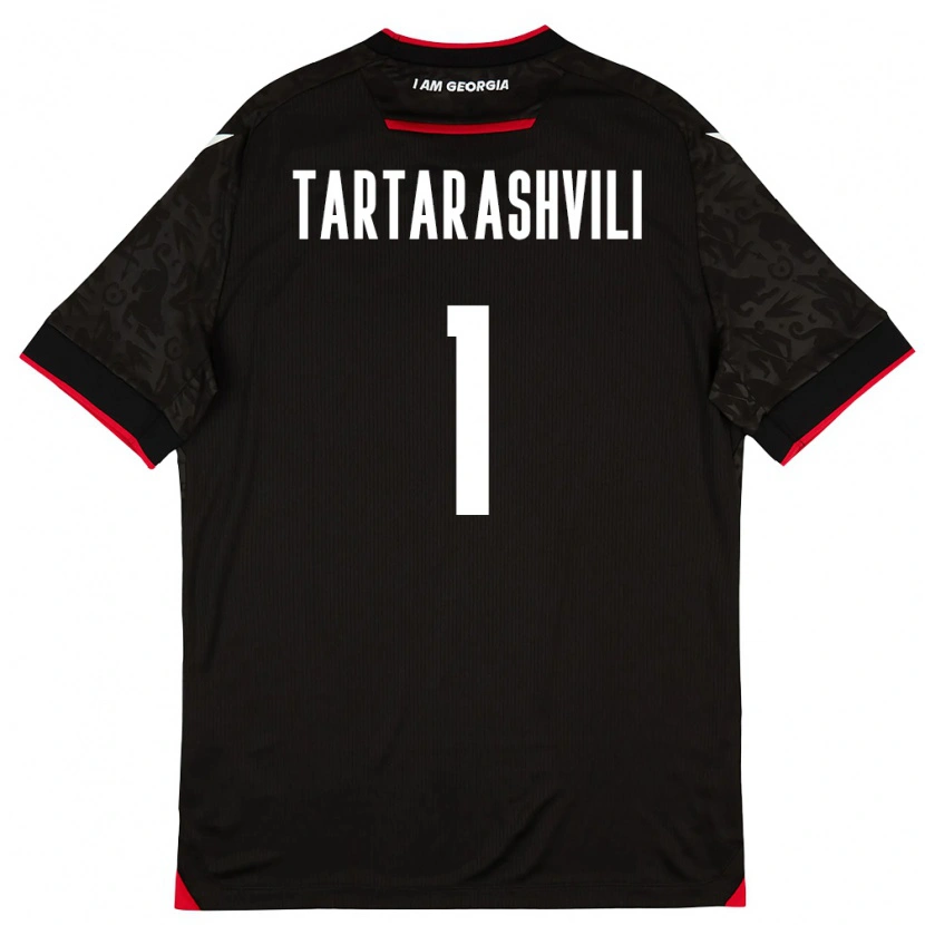 Danxen Barn Georgia Saba Tartarashvili #1 Svart Vit Röd Bortatröja Matchtröjor 26-28 Tröjor T-Tröja