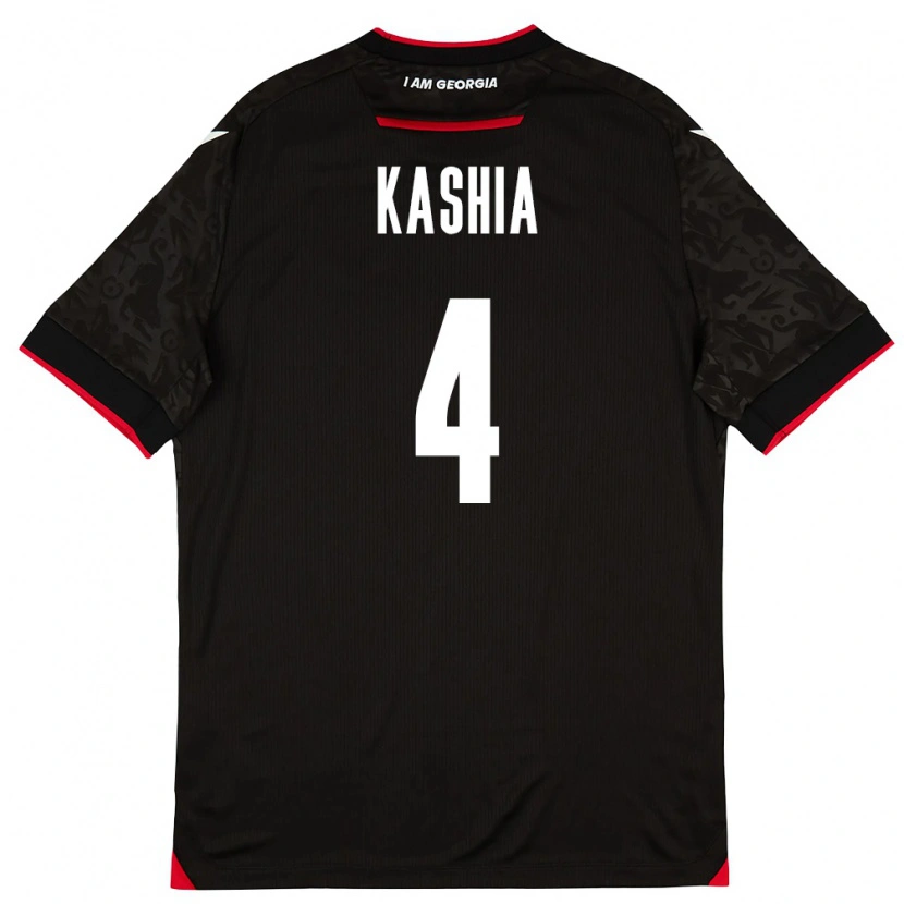 Danxen Barn Georgia Guram Kashia #4 Svart Vit Röd Bortatröja Matchtröjor 26-28 Tröjor T-Tröja