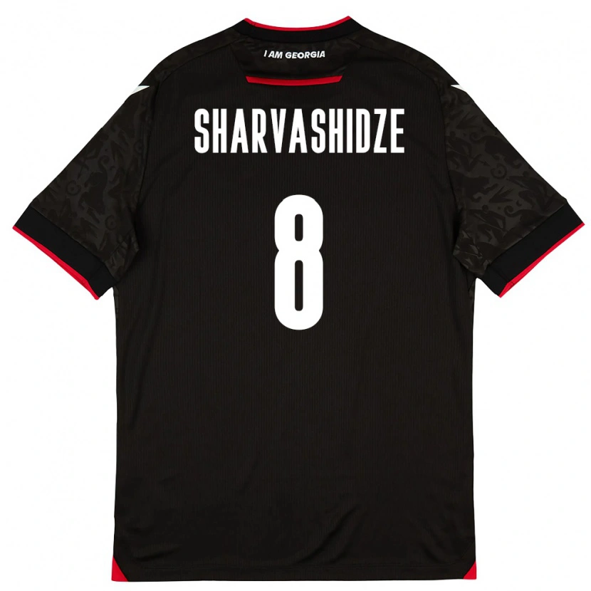 Danxen Barn Georgia Saba Sharvashidze #8 Svart Vit Röd Bortatröja Matchtröjor 26-28 Tröjor T-Tröja