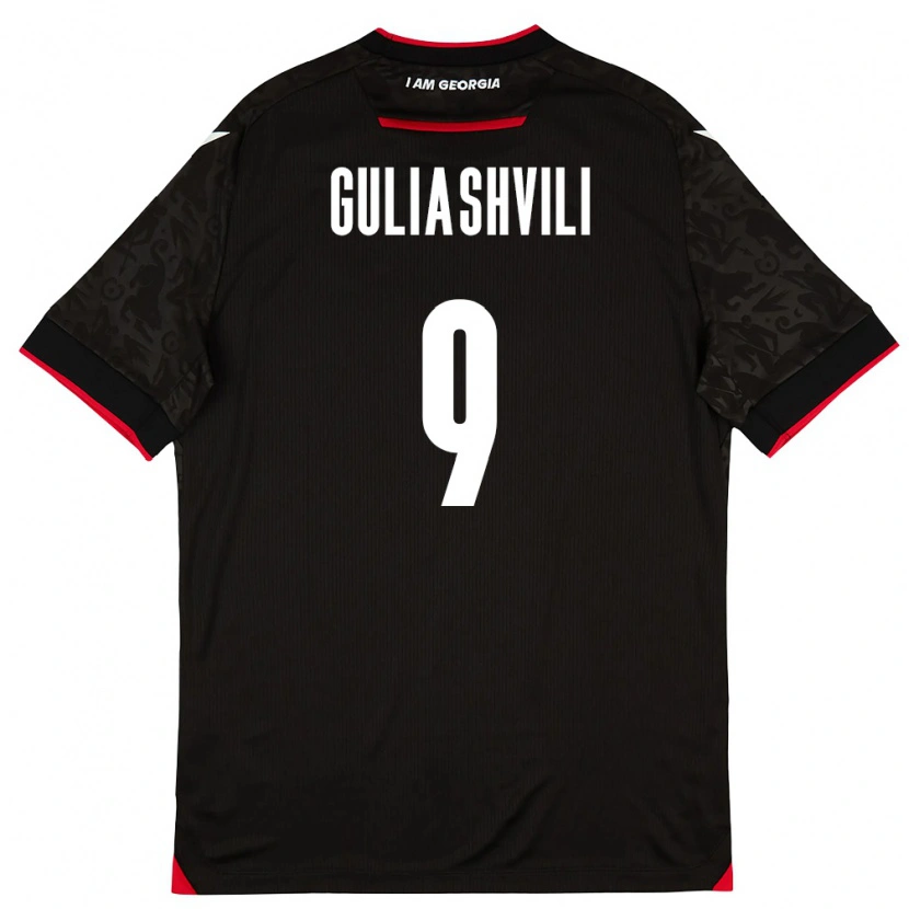 Danxen Barn Georgia Giorgi Guliashvili #9 Svart Vit Röd Bortatröja Matchtröjor 26-28 Tröjor T-Tröja