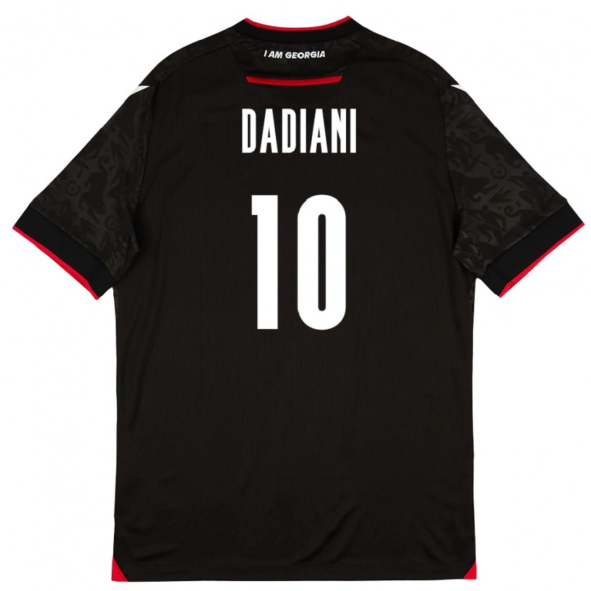Danxen Barn Georgia Nikoloz Dadiani #10 Svart Vit Röd Bortatröja Matchtröjor 26-28 Tröjor T-Tröja