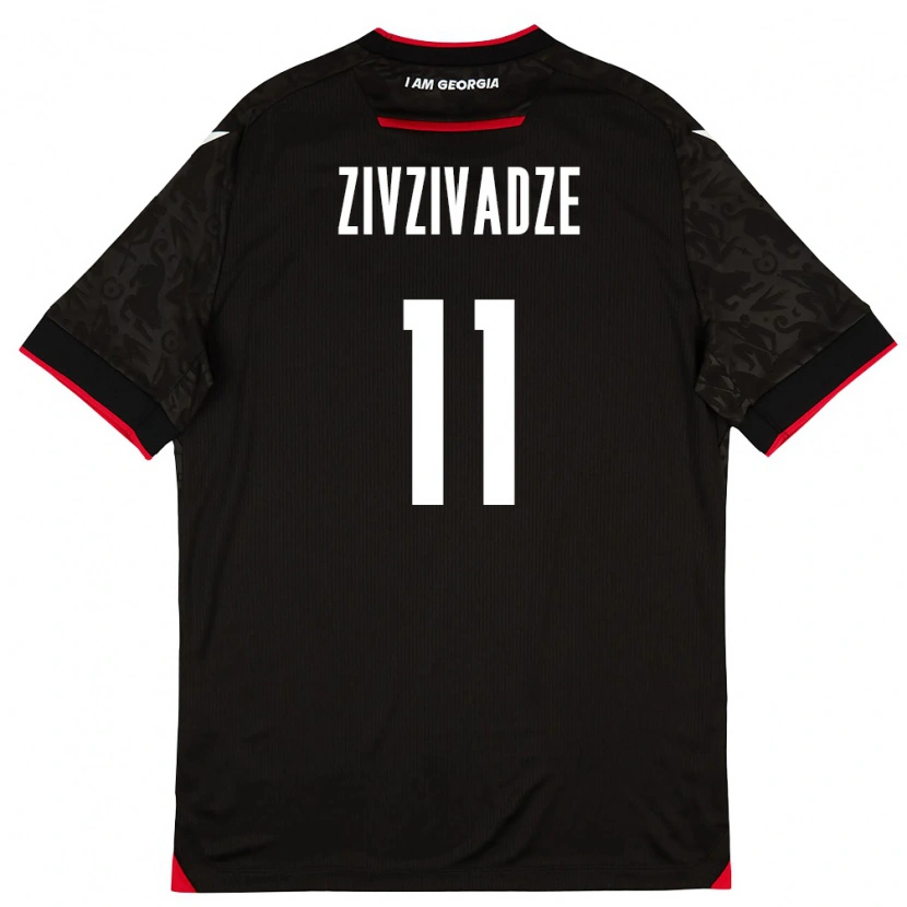 Danxen Barn Georgia Budu Zivzivadze #11 Svart Vit Röd Bortatröja Matchtröjor 26-28 Tröjor T-Tröja
