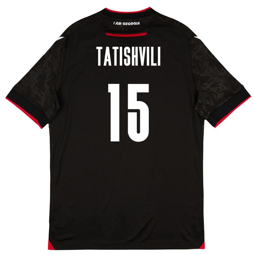 Danxen Barn Georgia Mate Tatishvili #15 Svart Vit Röd Bortatröja Matchtröjor 26-28 Tröjor T-Tröja