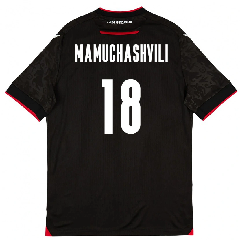Danxen Barn Georgia Vladimer Mamuchashvili #18 Svart Vit Röd Bortatröja Matchtröjor 26-28 Tröjor T-Tröja