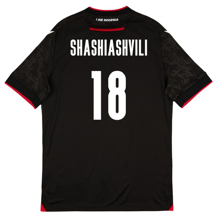 Danxen Barn Georgia Luka Shashiashvili #18 Svart Vit Röd Bortatröja Matchtröjor 26-28 Tröjor T-Tröja