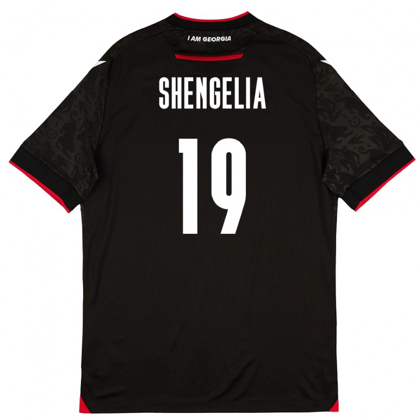 Danxen Barn Georgia Levan Shengelia #19 Svart Vit Röd Bortatröja Matchtröjor 26-28 Tröjor T-Tröja