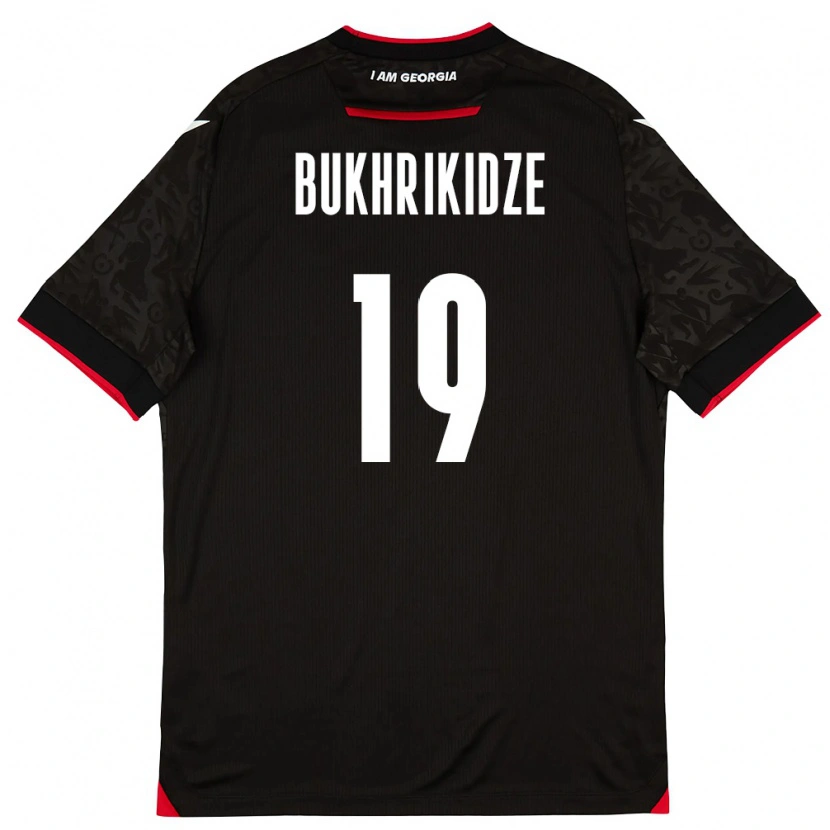 Danxen Barn Georgia Nino Bukhrikidze #19 Svart Vit Röd Bortatröja Matchtröjor 26-28 Tröjor T-Tröja