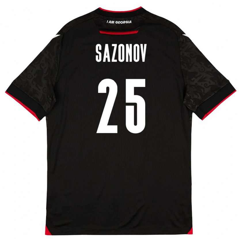 Danxen Barn Georgia Saba Sazonov #25 Svart Vit Röd Bortatröja Matchtröjor 26-28 Tröjor T-Tröja