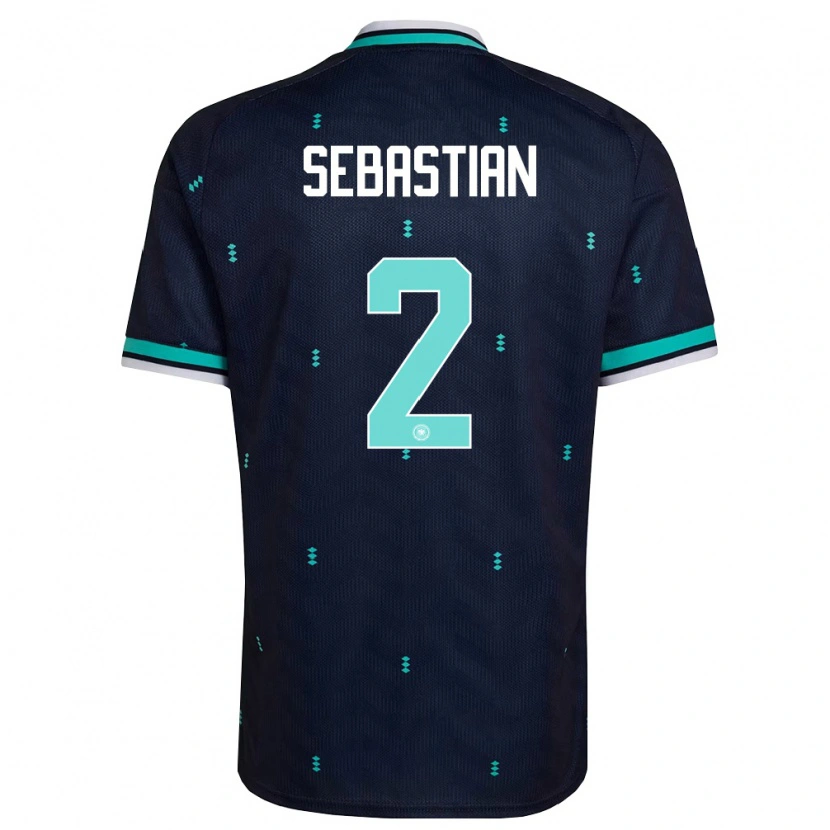 Danxen Barn Tyskland Jordy Sebastian #2 Marin Himmelblå Vit Bortatröja Matchtröjor 26-28 Tröjor T-Tröja