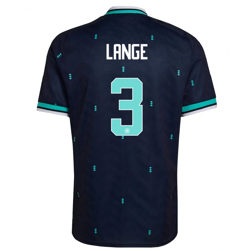 Danxen Barn Tyskland Maximilian Lange #3 Marin Himmelblå Vit Bortatröja Matchtröjor 26-28 Tröjor T-Tröja