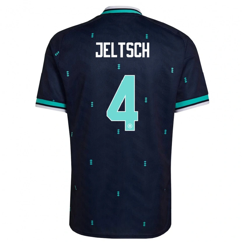 Danxen Barn Tyskland Finn Jeltsch #4 Marin Himmelblå Vit Bortatröja Matchtröjor 26-28 Tröjor T-Tröja