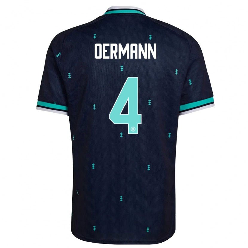 Danxen Barn Tyskland Tim Oermann #4 Marin Himmelblå Vit Bortatröja Matchtröjor 26-28 Tröjor T-Tröja