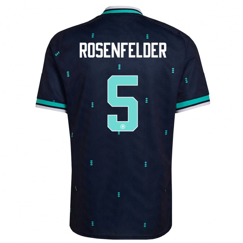 Danxen Barn Tyskland Max Rosenfelder #5 Marin Himmelblå Vit Bortatröja Matchtröjor 26-28 Tröjor T-Tröja