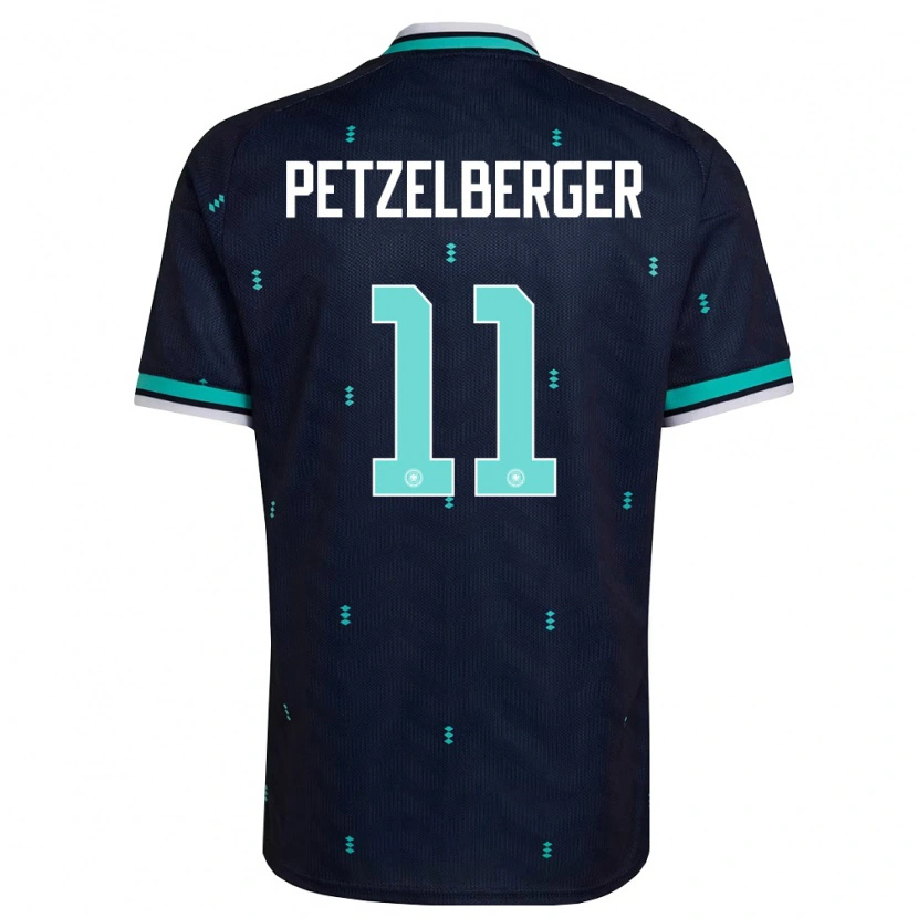 Danxen Barn Tyskland Ramona Petzelberger #11 Marin Himmelblå Vit Bortatröja Matchtröjor 26-28 Tröjor T-Tröja