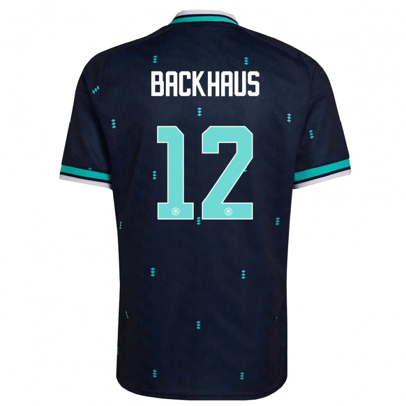 Danxen Barn Tyskland Mio Backhaus #12 Marin Himmelblå Vit Bortatröja Matchtröjor 26-28 Tröjor T-Tröja