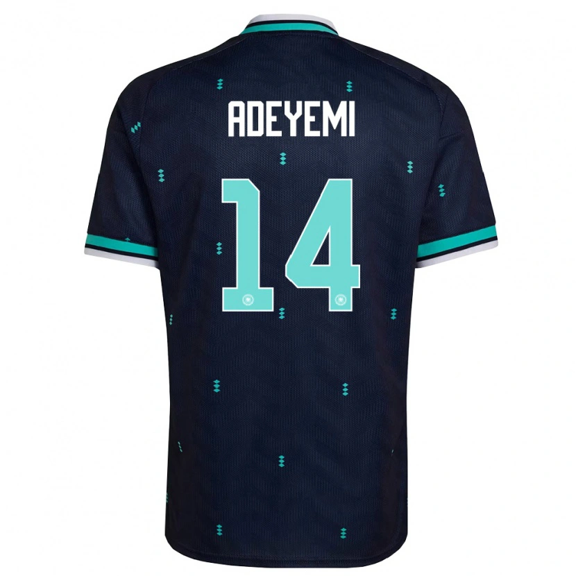 Danxen Barn Tyskland Karim Adeyemi #14 Marin Himmelblå Vit Bortatröja Matchtröjor 26-28 Tröjor T-Tröja
