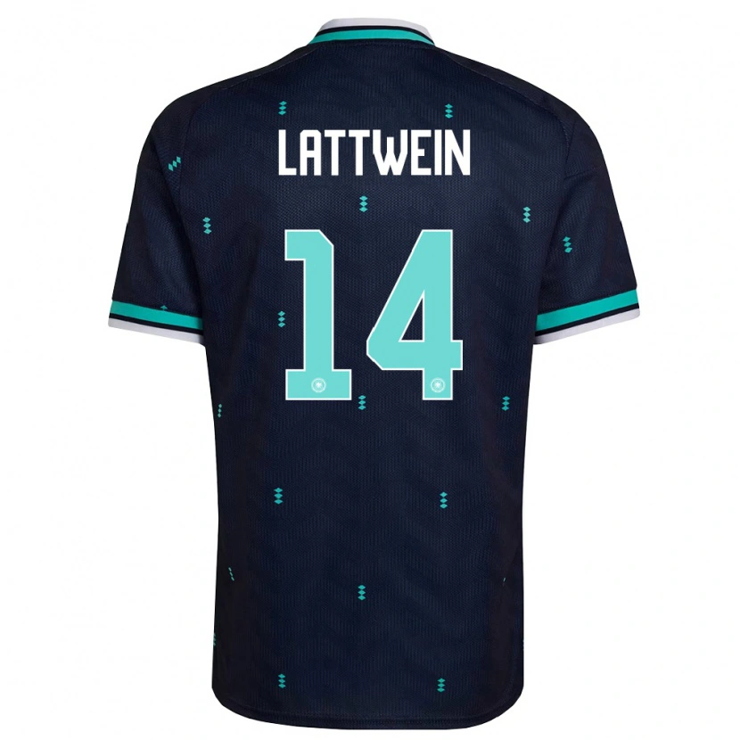 Danxen Barn Tyskland Lena Lattwein #14 Marin Himmelblå Vit Bortatröja Matchtröjor 26-28 Tröjor T-Tröja