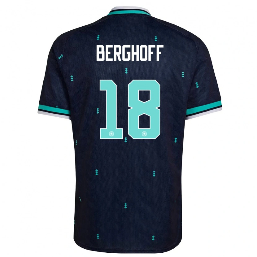 Danxen Barn Tyskland Jonah Berghoff #18 Marin Himmelblå Vit Bortatröja Matchtröjor 26-28 Tröjor T-Tröja