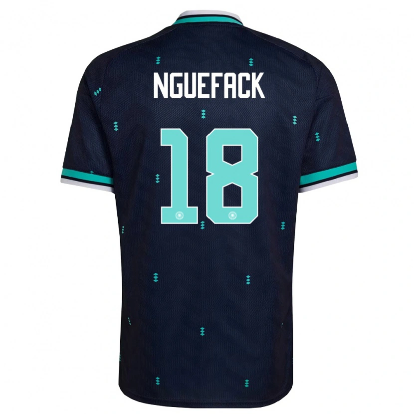 Danxen Barn Tyskland Mathieu Nguefack #18 Marin Himmelblå Vit Bortatröja Matchtröjor 26-28 Tröjor T-Tröja