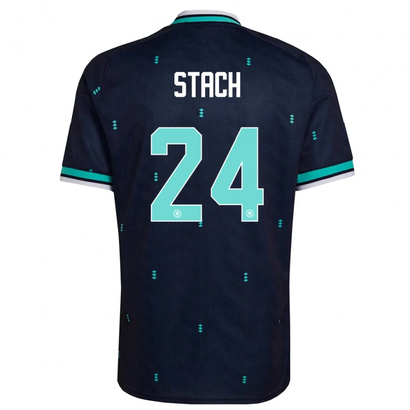Danxen Barn Tyskland Anton Stach #24 Marin Himmelblå Vit Bortatröja Matchtröjor 26-28 Tröjor T-Tröja