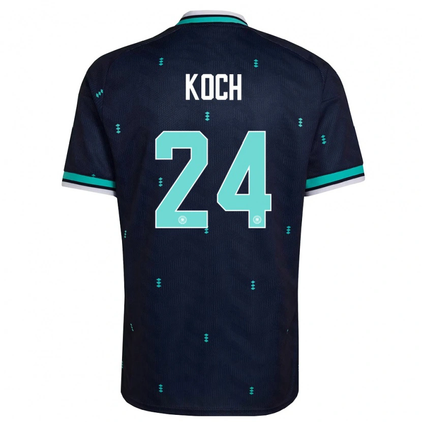 Danxen Barn Tyskland Robin Koch #24 Marin Himmelblå Vit Bortatröja Matchtröjor 26-28 Tröjor T-Tröja