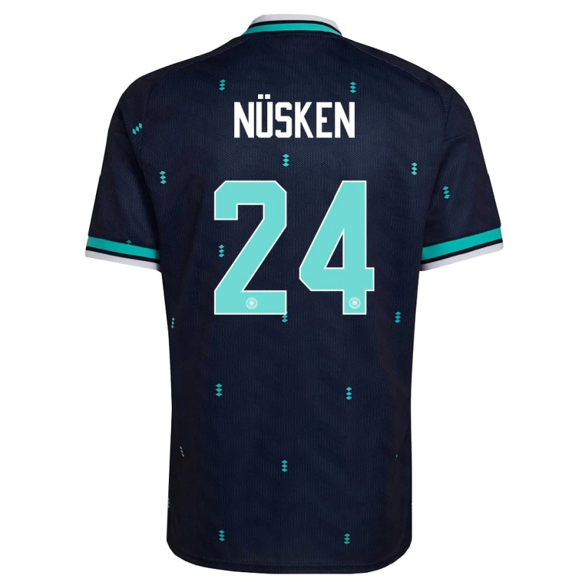 Danxen Barn Tyskland Sjoeke Nusken #24 Marin Himmelblå Vit Bortatröja Matchtröjor 26-28 Tröjor T-Tröja