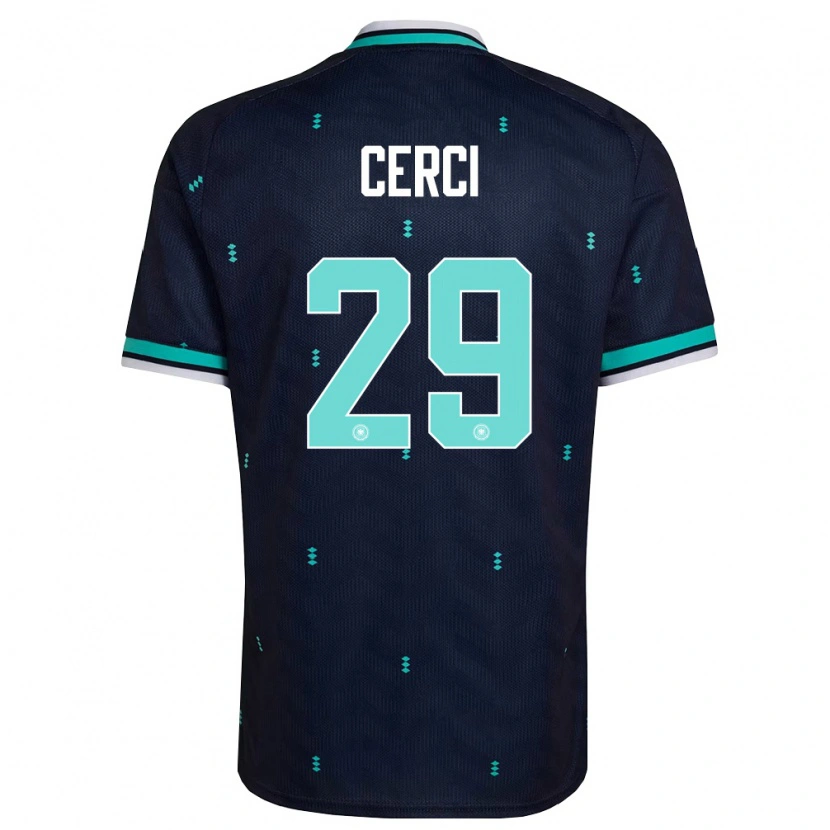 Danxen Barn Tyskland Selina Cerci #29 Marin Himmelblå Vit Bortatröja Matchtröjor 26-28 Tröjor T-Tröja