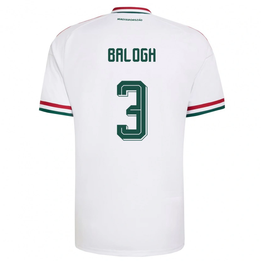 Danxen Barn Ungern Botond Balogh #3 Vit Röd Grön Bortatröja Matchtröjor 26-28 Tröjor T-Tröja