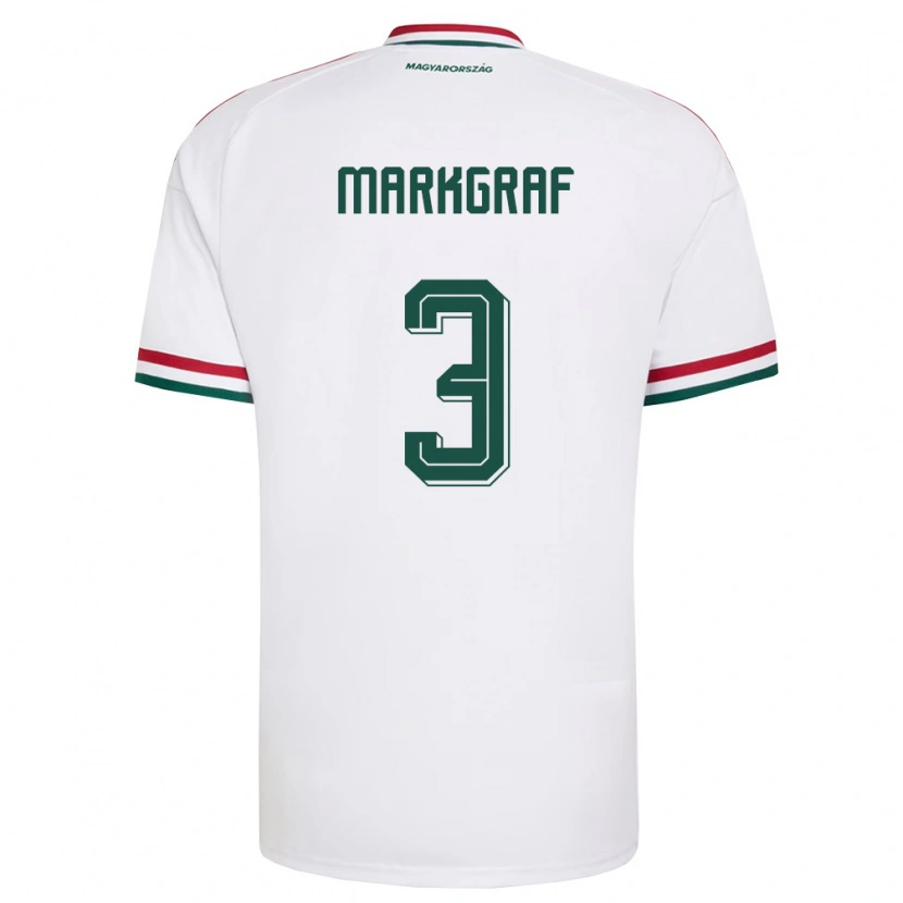 Danxen Barn Ungern Ákos Markgráf #3 Vit Röd Grön Bortatröja Matchtröjor 26-28 Tröjor T-Tröja
