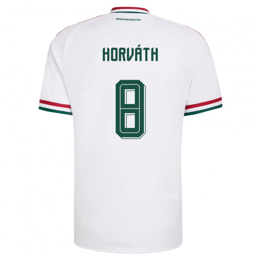 Danxen Barn Ungern Áron Horváth #8 Vit Röd Grön Bortatröja Matchtröjor 26-28 Tröjor T-Tröja