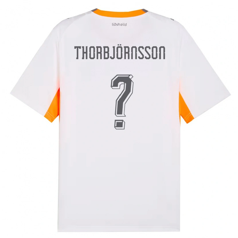 Danxen Barn Island Þorri Stefán Þorbjörnsson #0 Vit Orange Grå Bortatröja Matchtröjor 26-28 Tröjor T-Tröja