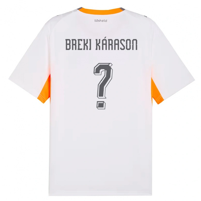 Danxen Barn Island Sigurdur Breki Kárason #0 Vit Orange Grå Bortatröja Matchtröjor 26-28 Tröjor T-Tröja