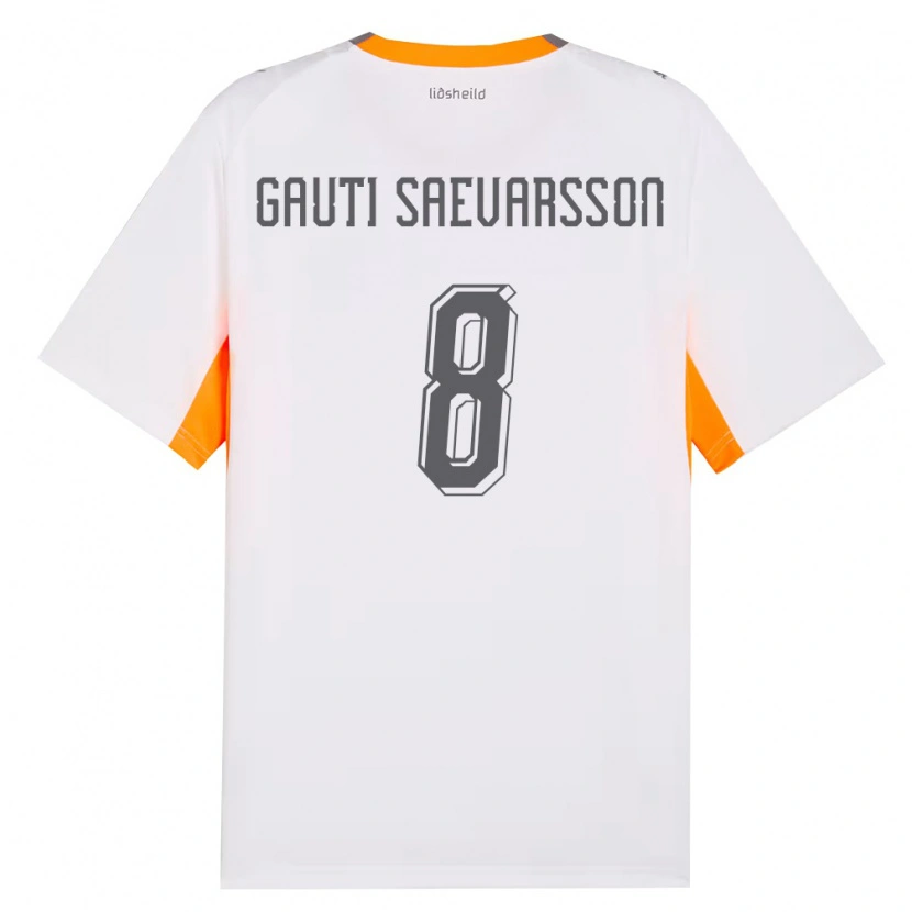 Danxen Barn Island Gudmar Gauti Saevarsson #8 Vit Orange Grå Bortatröja Matchtröjor 26-28 Tröjor T-Tröja