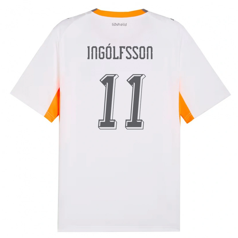 Danxen Barn Island Thorri Ingólfsson #11 Vit Orange Grå Bortatröja Matchtröjor 26-28 Tröjor T-Tröja
